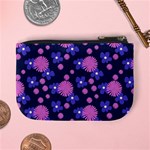 Pink and Blue Flowers Mini Coin Purse Back