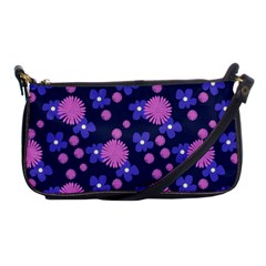 Pink and Blue Flowers Shoulder Clutch Bag