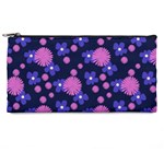 Pink and Blue Flowers Pencil Case Front