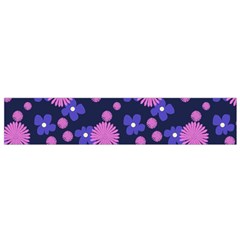 Pink And Blue Flowers Small Flano Scarf