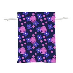 Pink And Blue Flowers Lightweight Drawstring Pouch (l) by bloomingvinedesign