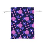 Pink and Blue Flowers Lightweight Drawstring Pouch (L) Back