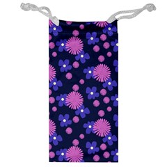 Pink And Blue Flowers Jewelry Bag by bloomingvinedesign