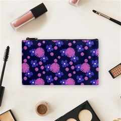 Pink And Blue Flowers Cosmetic Bag (small) by bloomingvinedesign