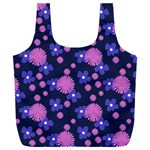 Pink and Blue Flowers Full Print Recycle Bag (XXL) Back