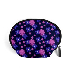 Pink And Blue Flowers Accessory Pouch (small) by bloomingvinedesign