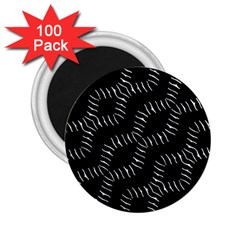 Black And White Geo Print 2 25  Magnets (100 Pack) 