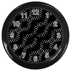 Black And White Geo Print Wall Clock (black)