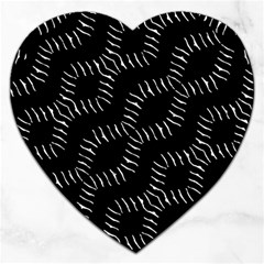 Black And White Geo Print Jigsaw Puzzle (heart) by dflcprintsclothing