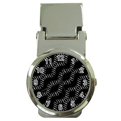 Black And White Geo Print Money Clip Watches