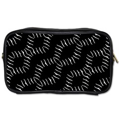 Black And White Geo Print Toiletries Bag (two Sides)