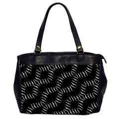 Black And White Geo Print Oversize Office Handbag (2 Sides) by dflcprintsclothing