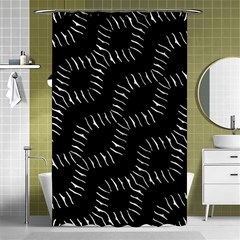 Black And White Geo Print Shower Curtain 48  X 72  (small) 