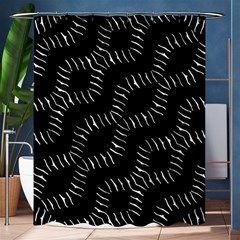 Black And White Geo Print Shower Curtain 60  X 72  (medium) 