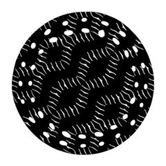 Black And White Geo Print Ornament (round Filigree) by dflcprintsclothing