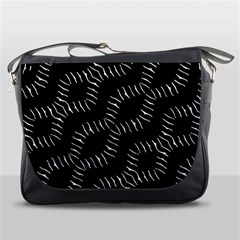 Black And White Geo Print Messenger Bag