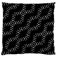 Black And White Geo Print Large Cushion Case (two Sides)