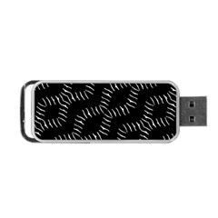 Black And White Geo Print Portable Usb Flash (one Side) by dflcprintsclothing