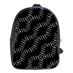 Black And White Geo Print School Bag (xl)