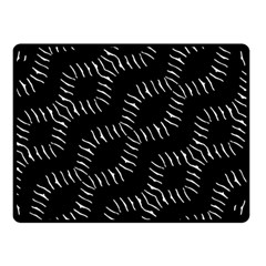 Black And White Geo Print Double Sided Fleece Blanket (small) 