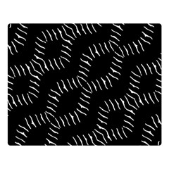 Black And White Geo Print Double Sided Flano Blanket (large) 