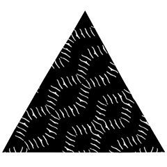 Black And White Geo Print Wooden Puzzle Triangle by dflcprintsclothing