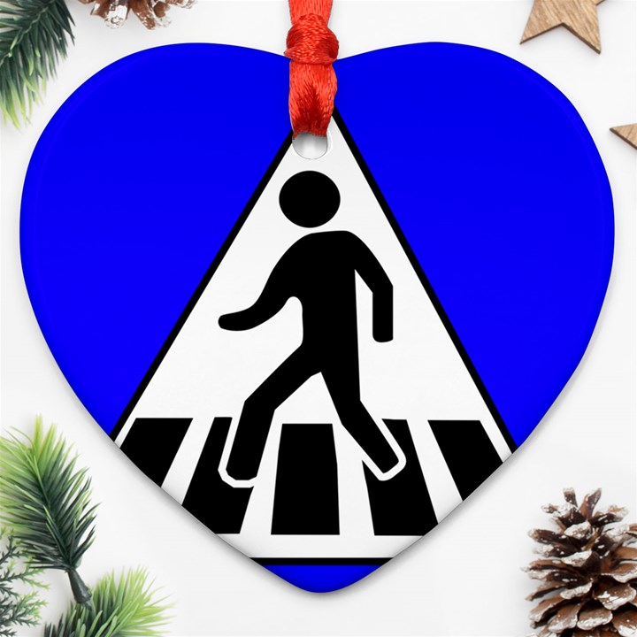 Cross Crossing Crosswalk Line Walk Ornament (Heart)