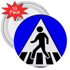 Cross Crossing Crosswalk Line Walk 3  Buttons (10 pack) 