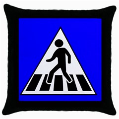 Cross Crossing Crosswalk Line Walk Throw Pillow Case (Black)