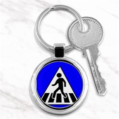 Cross Crossing Crosswalk Line Walk Key Chain (round) by HermanTelo