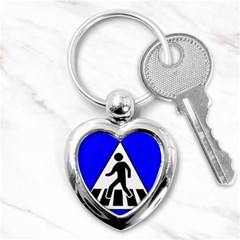 Cross Crossing Crosswalk Line Walk Key Chain (heart) by HermanTelo