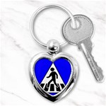 Cross Crossing Crosswalk Line Walk Key Chain (Heart) Front