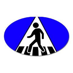 Cross Crossing Crosswalk Line Walk Oval Magnet by HermanTelo