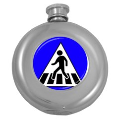 Cross Crossing Crosswalk Line Walk Round Hip Flask (5 oz)