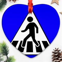 Cross Crossing Crosswalk Line Walk Heart Ornament (Two Sides)