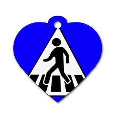 Cross Crossing Crosswalk Line Walk Dog Tag Heart (two Sides) by HermanTelo