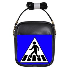 Cross Crossing Crosswalk Line Walk Girls Sling Bag by HermanTelo