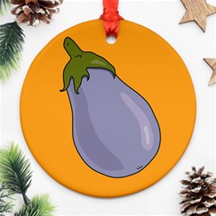 Eggplant Fresh Health Ornament (round) by Mariart