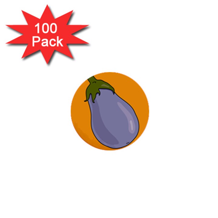 Eggplant Fresh Health 1  Mini Buttons (100 pack) 