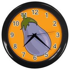 Eggplant Fresh Health Wall Clock (black) by Mariart