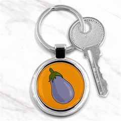 Eggplant Fresh Health Key Chain (round) by Mariart