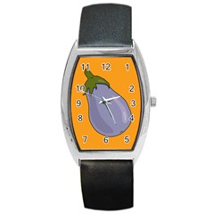 Eggplant Fresh Health Barrel Style Metal Watch by Mariart