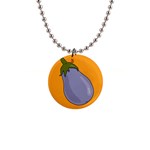 Eggplant Fresh Health 1  Button Necklace Front