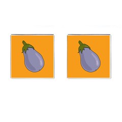 Eggplant Fresh Health Cufflinks (square) by Mariart