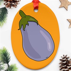 Eggplant Fresh Health Oval Ornament (two Sides) by Mariart