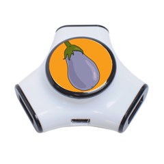 Eggplant Fresh Health 3-port Usb Hub by Mariart