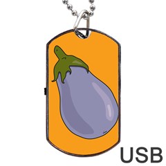 Eggplant Fresh Health Dog Tag Usb Flash (one Side) by Mariart