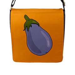 Eggplant Fresh Health Flap Closure Messenger Bag (l) by Mariart