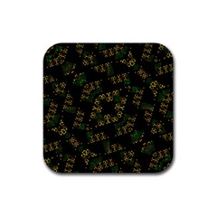 Modern Geometric Print Rubber Coaster (square)  by dflcprintsclothing