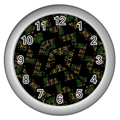 Modern Geometric Print Wall Clock (silver)